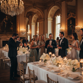 Professional event photographer capturing candid moments at a luxury wedding or gala in cinematic style